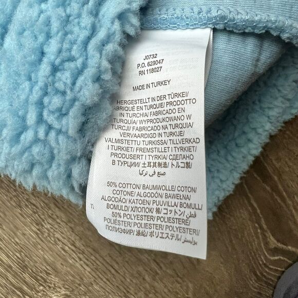 BODEN Sweatshirt Fleece Pullover 1/2 Button-up Sherpa SZ 4 Women’s Small Blue - Picture 5 of 5